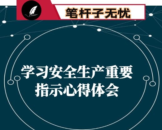 学习XX关于安全生产重要指示批示精神心得体会