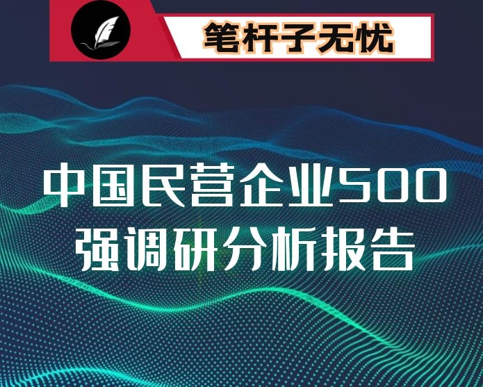 2020中国民营企业500强调研分析报告