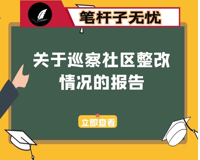 关于巡察社区整改情况的报告