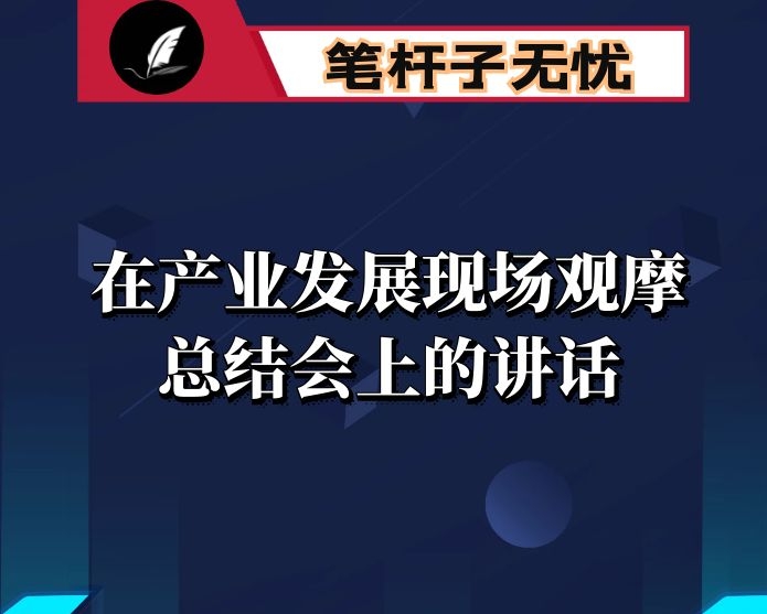 在产业发展现场观摩总结会上的讲话