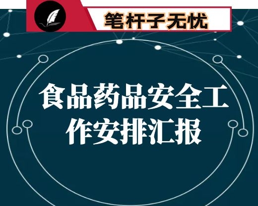 某镇人民政府2021年食品药品安全工作安排汇报