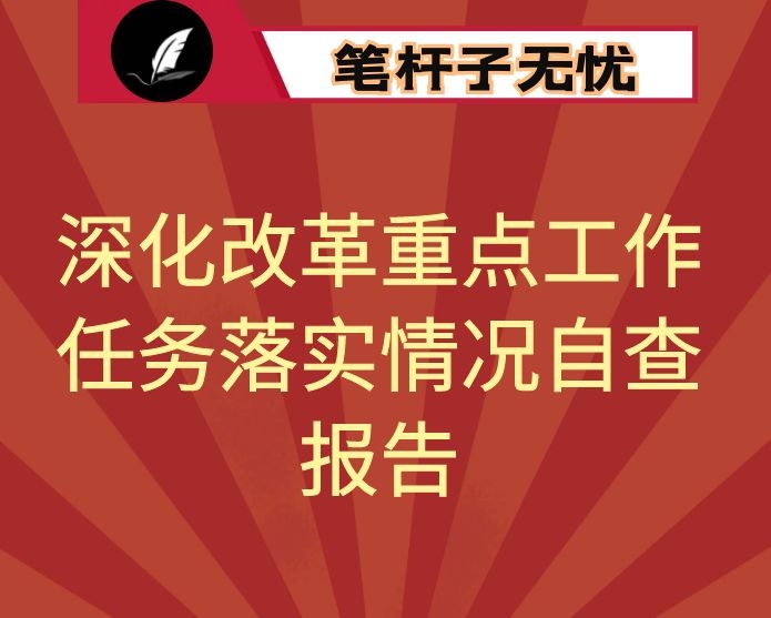 国企深化改革重点工作任务落实情况自查报告