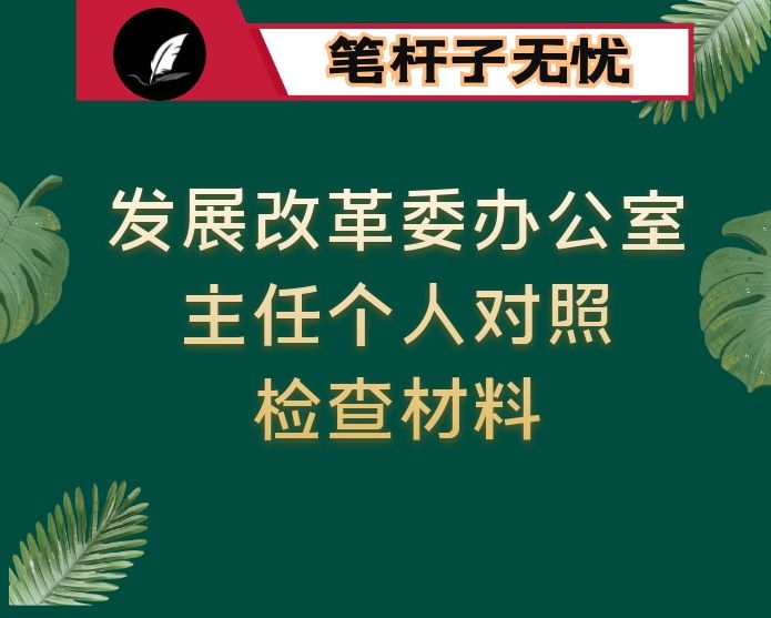 发展改革委办公室主任个人对照检查材料