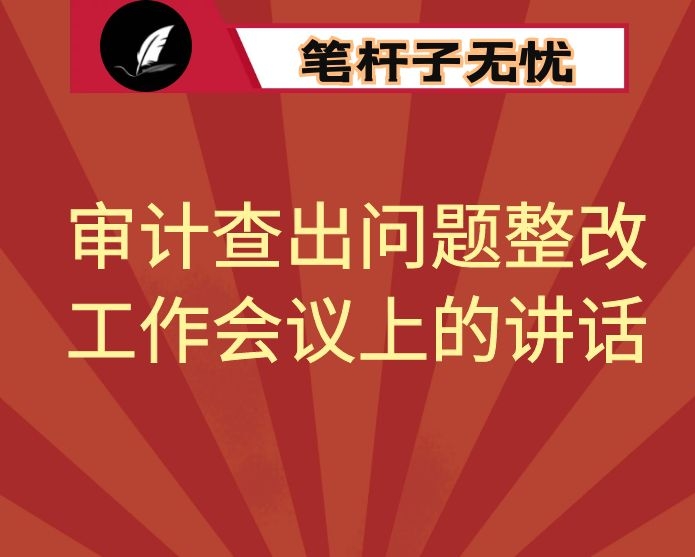 在全市生态环境保护问题整改暨审计查出问题整改工作会议上的讲话