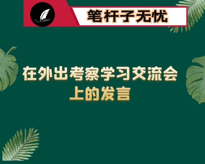 在外出考察学习交流会上的发言