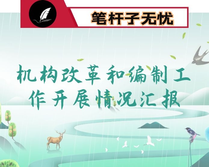 旗机构改革和编制工作开展情况汇报