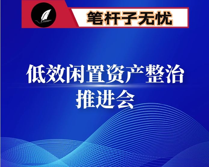 在全区低效闲置资产整治推进会上的的讲话