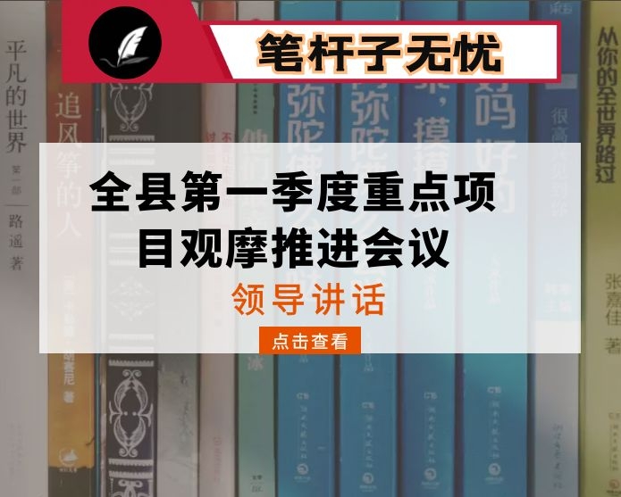 在全县第一季度重点项目观摩推进会议上的讲话