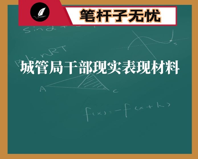 城市管理局干部现实表现材料