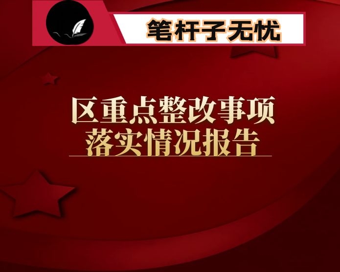 区重点整改事项落实情况报告