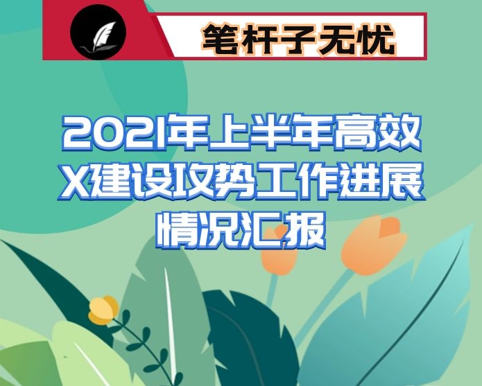 2021年上半年高效X建设攻势工作进展情况汇报