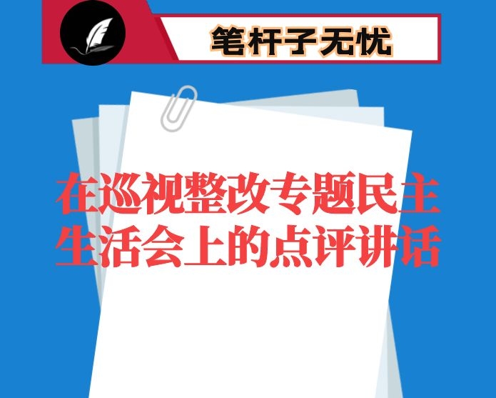 在巡视整改专题民主生活会上的点评讲话