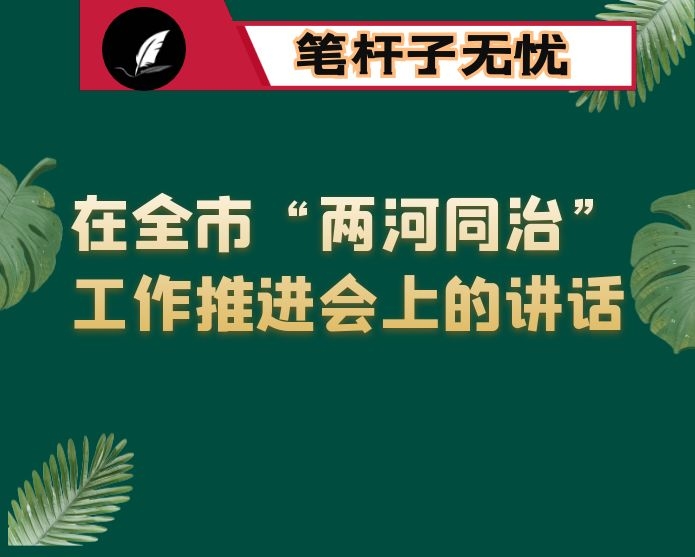  在全市“两河同治”工作推进会上的讲话