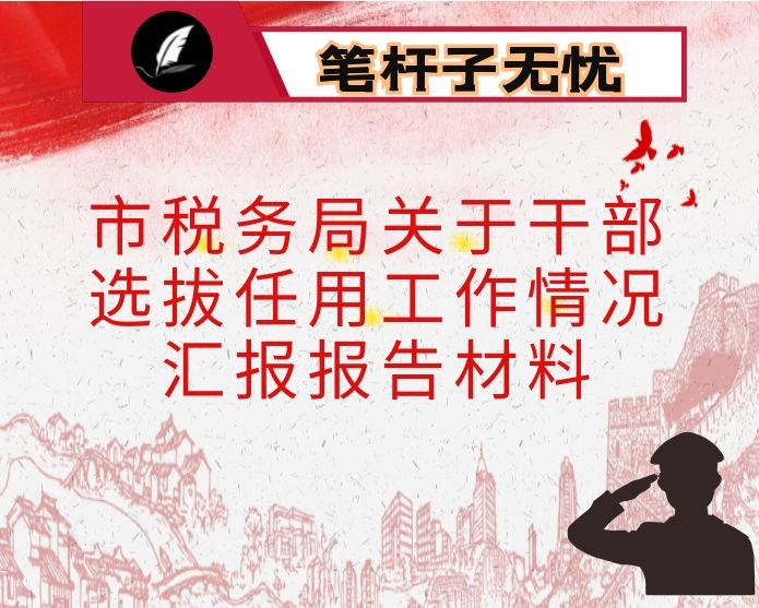 市税务局关于干部选拔任用工作情况汇报报告材料