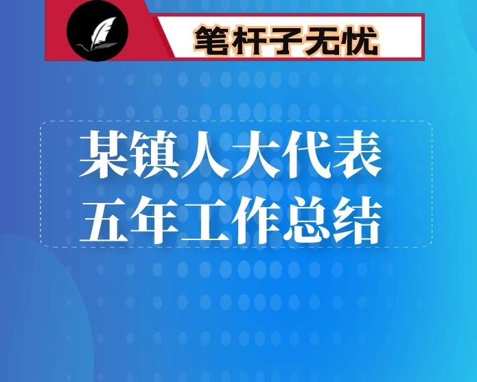 某镇人大代表五年工作总结