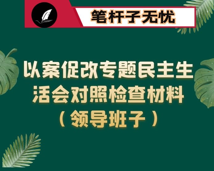 以案促改专题民主生活会对照检查材料（领导班子）