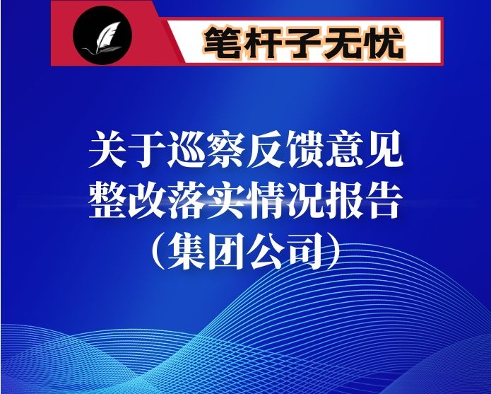 关于巡察反馈意见整改落实情况报告（集团公司）