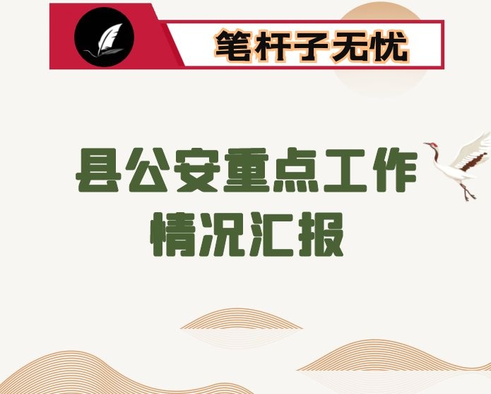 县公安重点工作情况汇报