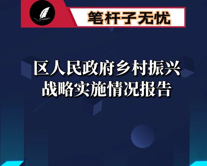 区人民政府乡村振兴战略实施情况报告
