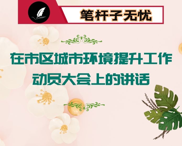 在市区城市环境提升工作动员大会上的讲话