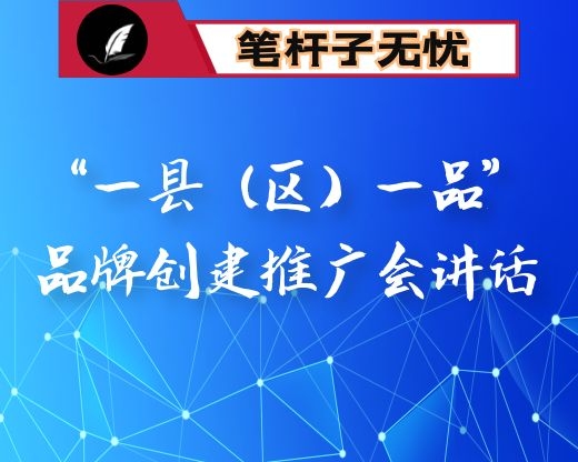 “一县（区）一品”品牌创建推广会讲话