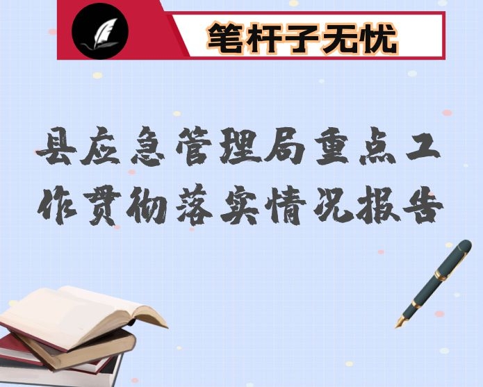 县应急管理局重点工作贯彻落实情况报告