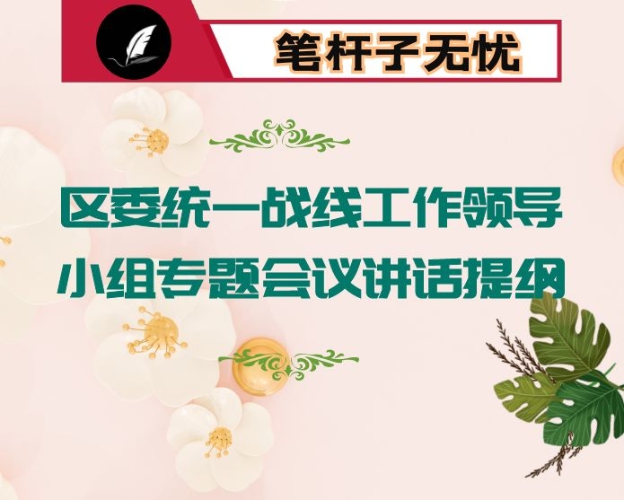 区委统一战线工作领导小组专题会议讲话提纲