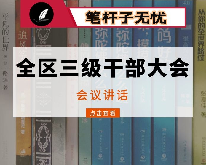 在2022年全区三级干部大会上的讲话