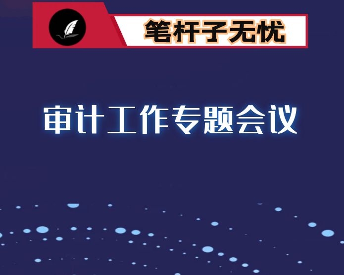 在政府2022年审计工作专题会议上的讲话