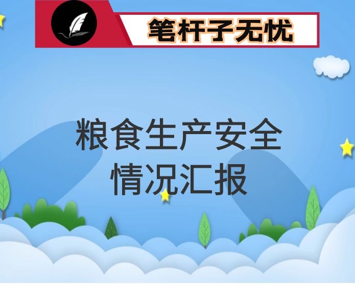 县农业农村局粮食生产安全情况汇报