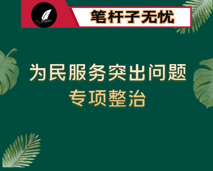 为民服务突出问题专项整治个人剖析交流发言
