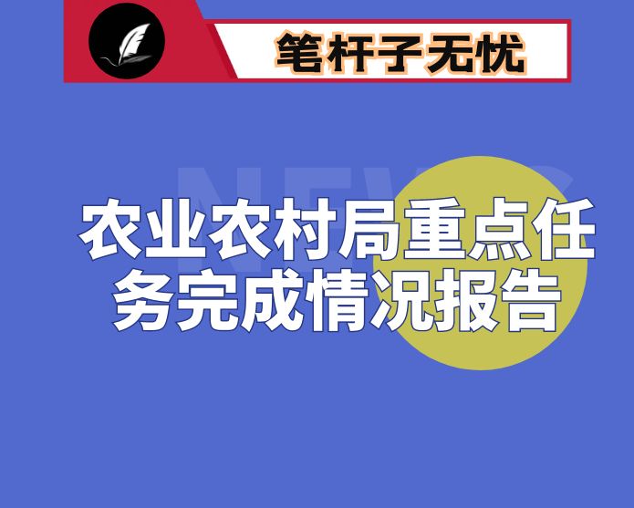 县农业农村局重点任务完成情况报告