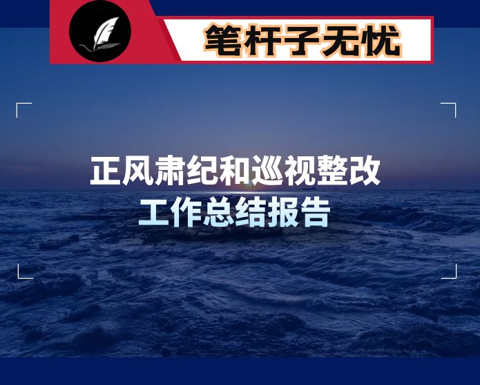 某县正风肃纪和巡视整改工作总结报告