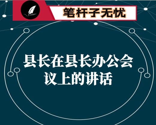 县长在县长办公会议上的讲话
