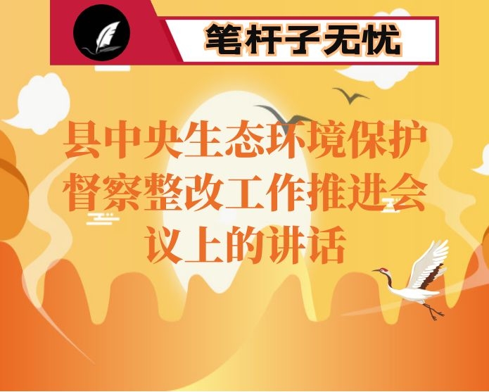 县中央生态环境保护督察整改工作推进会议上的讲话